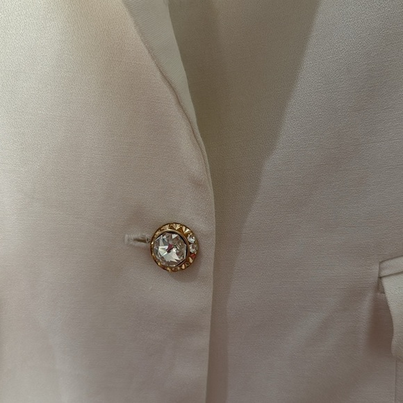Women's Cream Blazer with Gold Accents David York size small - Picture 3 of 7